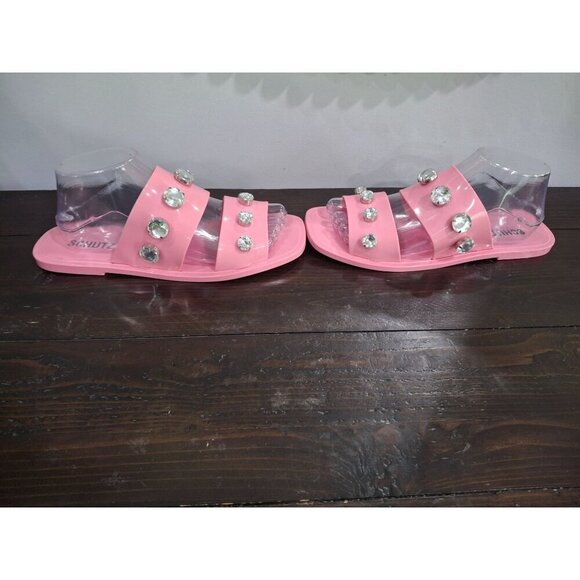 NWOB Schutz Lizzie Pink Jelly Crystal Studded Sandal/Sz. 10 - Picture 4 of 8